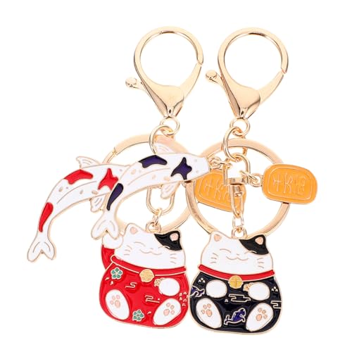 SOLUSTRE 2 Stück Japanischer Katzen-schlüsselanhänger Für Glück Und Fülle, Süßer Schlüsselanhänger Für Rucksäcke Und Handtaschen, Reichtum, Katzen-schlüsselanhänger Für Positive Energie SOLUSTRE 2 Stück Japanischer Katzen-schlüsselanhänger Für Glück Und Fülle, Süßer Schlüsselanhänger Für Rucksäcke Und Handtaschen, Reichtum, Katzen-schlüsselanhänger Für Positive Energie von SOLUSTRE