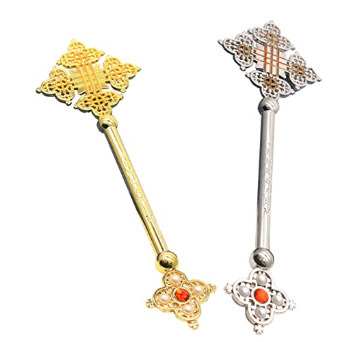 SOLUSTRE 2 Stück Kreuzgeschenk Dekorationen klein kreuzen orthodox Kruzifix Religiöses Wohnkultur Wohnaccessoires Gebetskreuze für die Hand Komfortkreuze Legierung Zufällige Farbe von SOLUSTRE