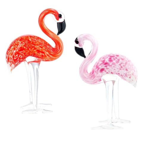 SOLUSTRE 2 Stück Kristall hochzeitsdeko Dekoration Schlafzimmer hochzeitsdeco Geschenkeidee hohzeitdeko Desktop- Glasflamingo Flamingofigur aus Glas Flamingo-Figur Flamingo-Skulptur von SOLUSTRE
