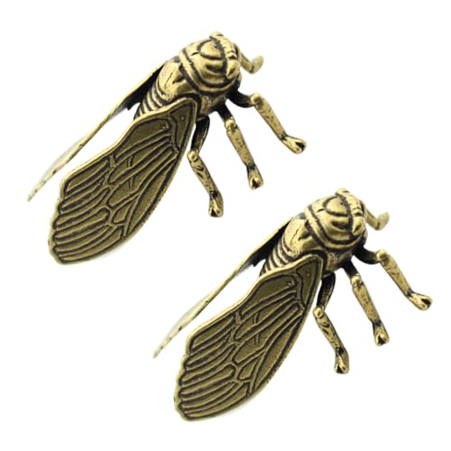 SOLUSTRE 2 Stück Messing Zikaden Figuren Simulierte Zikaden Ornamente für Schreibtischdekoration Indoor für Wohnzimmer Büro und Teetisch SOLUSTRE 2 Stück Messing Zikaden Figuren Simulierte Zikaden Ornamente für Schreibtischdekoration Indoor für Wohnzimmer Büro und Teetisch von SOLUSTRE