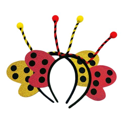 SOLUSTRE 2 Stück Niedliches Insekten haarband Plüsch schmetterling und Biene Weiches Stirnband für Damen und Mädchen Vielseitig Verwendbar zum Waschen Schminken und Alltagsschmuck von SOLUSTRE