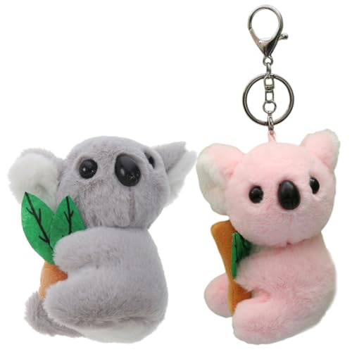 SOLUSTRE 2 Stück Plüsch Koala Schlüsselanhänger Cartoon Rucksack Anhänger Leicht Robust Niedlicher Taschenanhänger für Erwachsene als und Dekoration von SOLUSTRE