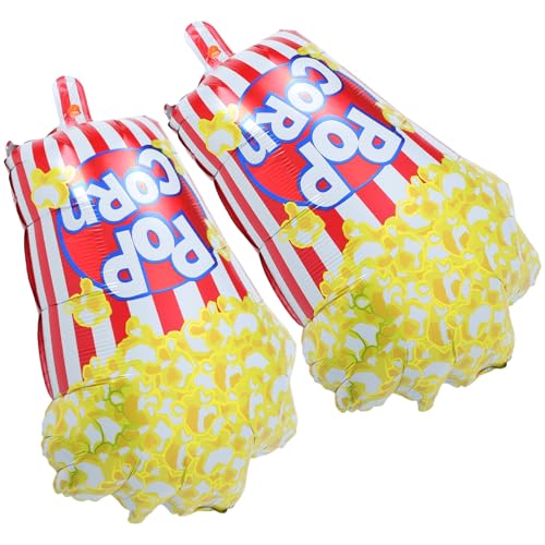SOLUSTRE 2 Stück Popcorn Folienballon Große Popcorn Ballons für Kindergeburtstag Shower Filmabend und Karnevalsfeiern Vielseitige Partydekorationen von SOLUSTRE