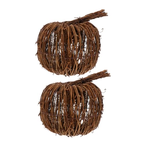 SOLUSTRE 2 Stück Rattan Kürbis Dekoration Handgefertigt Langlebig Leicht und Flexibel Klassisches Halloween Design für Tisch und Wohnraumdeko Natürliche Textur für Festliche Atmosphäre SOLUSTRE 2 Stück Rattan Kürbis Dekoration Handgefertigt Langlebig Leicht und Flexibel Klassisches Halloween Design für Tisch und Wohnraumdeko Natürliche Textur für Festliche Atmosphäre von SOLUSTRE