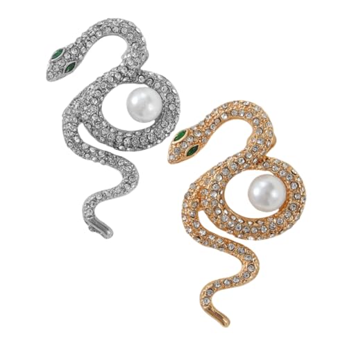 SOLUSTRE 2 Stück Retro -Schlangenbrosche Wendel Schlangenschmuck für Frauen Schlangenzubehör besonderes Schlangennadel Frauen Broschennadeln Broschen für Frauen Legierung von SOLUSTRE