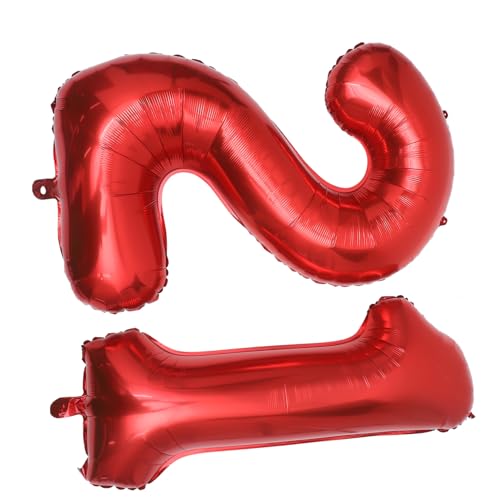 SOLUSTRE 2 Stück Rote Folienzahlen Ballons Zahlen und Langlebige Party Deko für Geburtstagsfeier Fenster Wand Decke Stilvolle Luftballons für Festliche Anlässe SOLUSTRE 2 Stück Rote Folienzahlen Ballons Zahlen und Langlebige Party Deko für Geburtstagsfeier Fenster Wand Decke Stilvolle Luftballons für Festliche Anlässe von SOLUSTRE