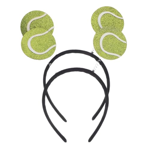 SOLUSTRE 2 Stück Sportliches Tennis Stirnband Modisches Haaraccessoire für Damen Weiches Bequemes Material Funkelnde Tennisball Dekoration Passend für Sportveranstaltungen und von SOLUSTRE