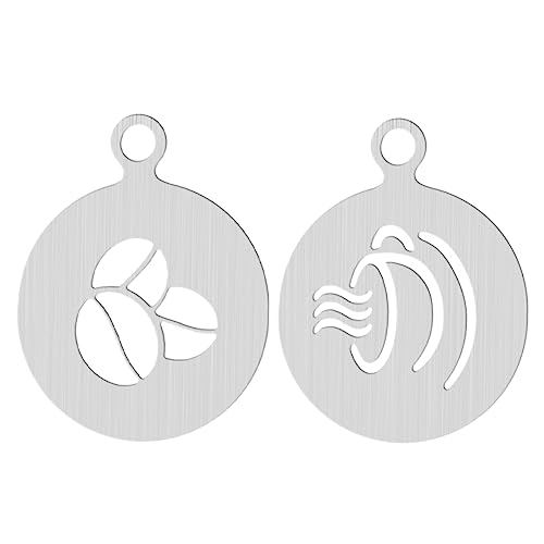 SOLUSTRE 2 Stück Teiliges Kaffee Latte Art Schablonen Wiederverwendbar Langlebig Vielseitig für Cappuccino Latte und Kuchendekoration Leicht und Tragbar für Kreatives Kaffeetrinken und von SOLUSTRE