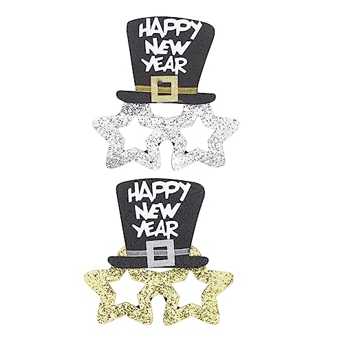SOLUSTRE 2 Stück Teiliges Lenslose Partybrillen Gold und Silber Kreative Stern und Hutform Farbenfrohe Stylische Fotorequisiten für Festliche Silvester und Familienfeiern SOLUSTRE 2 Stück Teiliges Lenslose Partybrillen Gold und Silber Kreative Stern und Hutform Farbenfrohe Stylische Fotorequisiten für Festliche Silvester und Familienfeiern von SOLUSTRE