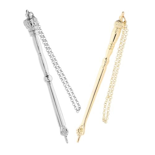 SOLUSTRE 2 Stück Teiliges Metall Torah Pointer Handzeiger mit Kette Präziser Bibelzeiger für Jüdische Bibellesung für Bar Mitzvah und Spirituelle Anlässe Gold und Silber von SOLUSTRE