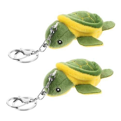 SOLUSTRE 2 Stück Teiliges Plüsch Schildkröte Schlüsselanhänger Niedliche Cartoon Anhänger für Taschen Rucksäcke und Silberner Metallverschluss für Partys und Glücksbringer von SOLUSTRE