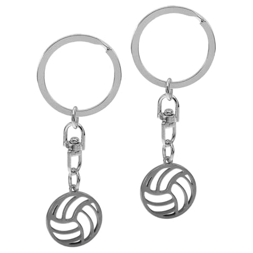 SOLUSTRE 2 Stück Volleyball-schlüsselanhänger Rucksack Kugel-schlüsselanhänger Schlüsselbund Hängend Party Mehrzweck Volleyballdekorationen Rucksäcke Sport Rostfreier Stahl Silver von SOLUSTRE