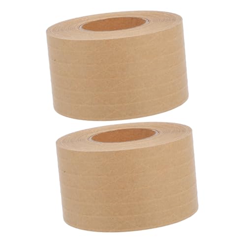 SOLUSTRE 2 Stück Wasseraktiviertes Kraftpapierband mit Verstärkung Hochfestes Geruchsneutrales Verpackungsband für Versandkartons Einfach zu Reißen und Hohe Haftung von SOLUSTRE