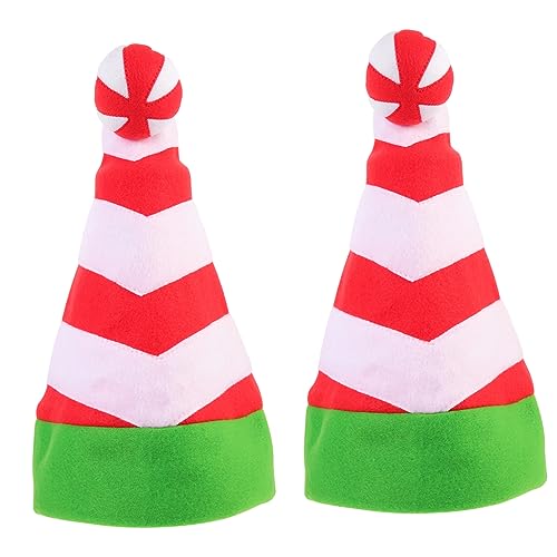 SOLUSTRE 2 Stück Weihnachtsmütze Gestreift Warmes Plüschmaterial Kuscheliger Nikolaushut für Erwachsene und Damen Festliche Party Weihnachtsfeier Zubehör SOLUSTRE 2 Stück Weihnachtsmütze Gestreift Warmes Plüschmaterial Kuscheliger Nikolaushut für Erwachsene und Damen Festliche Party Weihnachtsfeier Zubehör von SOLUSTRE