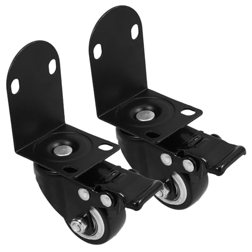 SOLUSTRE 2 Stück Zubehör für Trolley-Rollen Kofferräder austauschen Werkbankrollen Kleine Zaubererräder Räder für Wagen Möbelräder Rollen für Möbelbeine Lenkrad Eisen Black von SOLUSTRE