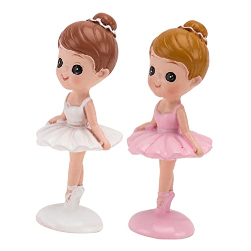 SOLUSTRE 2 Stücke Ballett Kuchen Topper Mädchen Figurine Geburtstag Kuchen Dekorationen Cartoon Design Für Parteien von SOLUSTRE