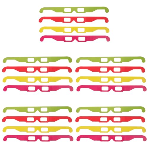 SOLUSTRE 20 Stück 3D-Brille Kinder-Sonnenbrille Quadratische Brille Pappbrille Für Kinder Glashalter Brille 3D-Filme 3D-Brille Für Filme 3D-Sehbrille Lichterrahmen von SOLUSTRE