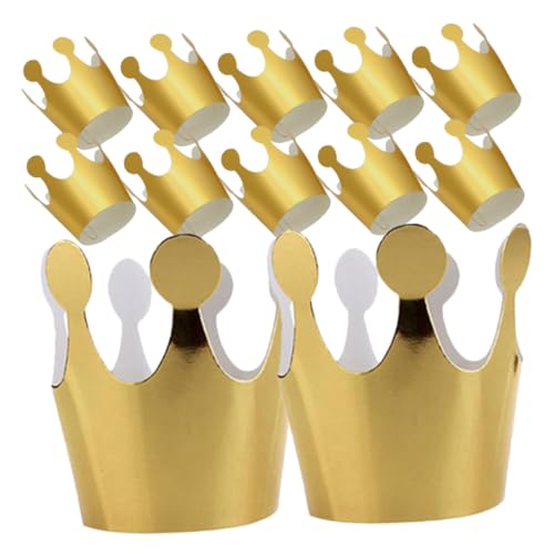 SOLUSTRE 20 Stück Teiliges Goldene Papierkronen für Geburtstagskrone Partyhüte Leichter Papierhut als Geburtstags Accessoire für Fotoshootings und Feiern von SOLUSTRE