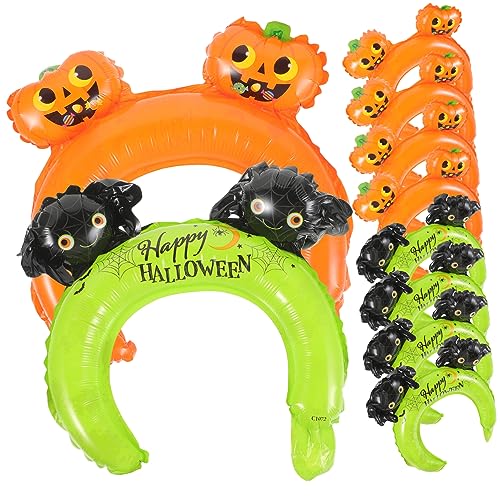 SOLUSTRE 20 Stück Teiliges Halloween Ballon Haarreif aus Aluminiumfolie Leichte Wiederverwendbare Party Dekoration mit Kürbis und Spinne Komfortabel für Kostüm und Themenparty Sicher und von SOLUSTRE