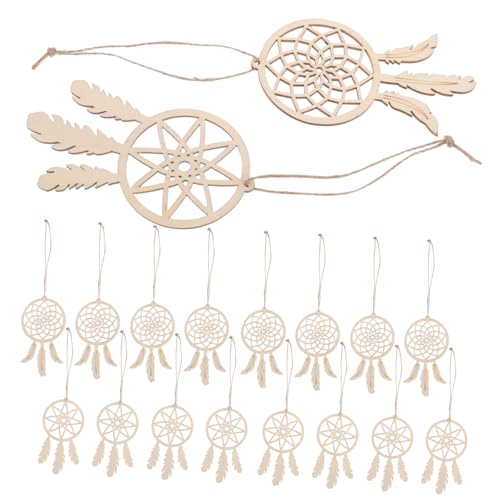 SOLUSTRE 20 Stück Teiliges Unvollendeter Holz Fangnetze für Diy Bastelprojekte Wanddekorationen aus Holzscheiben Handgemachte Kreative Ornamente für Entspannende Ihrem Zuhause von SOLUSTRE