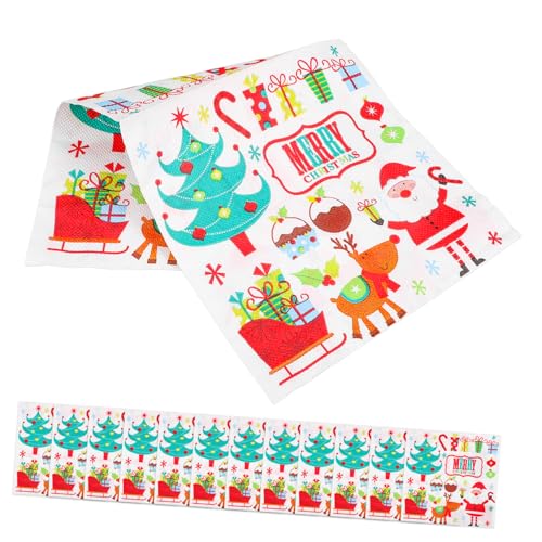 SOLUSTRE 20 Stück Weihnachtsservietten mit Festlichem Druck Einweg Papierservietten für Weihnachtsfeiern und Festliche Anlässe für Tischdekoration und Partybedarf von SOLUSTRE