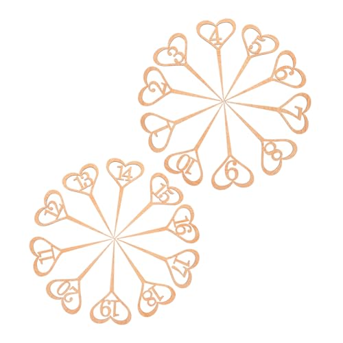 SOLUSTRE 20pcs Hölzerne Tischnummer Herzausschnitt Romantischer Tischnummer Für Hochzeitsempfangtisch-sitzkarten Hochzeitsdekorationen (nummern 1-20) von SOLUSTRE