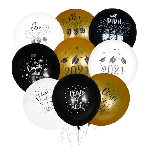 SOLUSTRE 24 Stück 12 2021 Latexballons Abschlussballons Abschlussballon Partyballons Latexballons Abschlusspartyballons Abschlussballon Zur Dekoration Emulsion von SOLUSTRE
