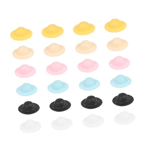 SOLUSTRE 24 Stück Teiliges Mini Strohhüte Simulation Leichte Puppenhüte für DIY Bastelarbeiten Dekorative Mini Hüte für Puppen Sukkulentenpflanzen und Fotoaktivitäten von SOLUSTRE