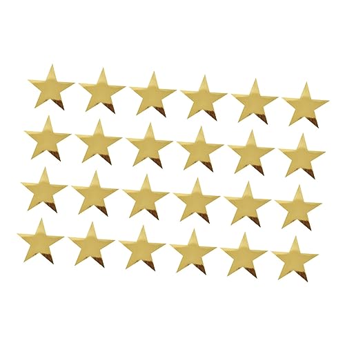 SOLUSTRE 24 Stück Teiliges Papier Gold Sterne Dekoration Leichte Fünf Punkt Sterne für Pinnwand Fenster Party und Festtagsdekoration als Foto Requisite und Wanddeko Geeignet von SOLUSTRE