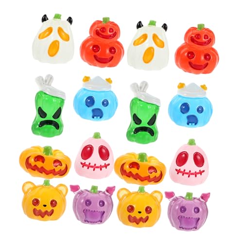 SOLUSTRE 24stücke Kürbisse Halloween-Dekoration Leuchten Im Dunkeln Kleine Figur Aus Kunstharz Kürbis-nachtlicht Für Innenbereich Halloween-minifiguren Süße Ornamente von SOLUSTRE
