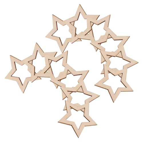 SOLUSTRE 25 Stück Teiliges Hohlstern Holzscheiben Naturbelassene Sternformen für DIY Holzverzierungen Basteln Weihnachtsdeko Partyornamente und Kreative Heimdekoration von SOLUSTRE