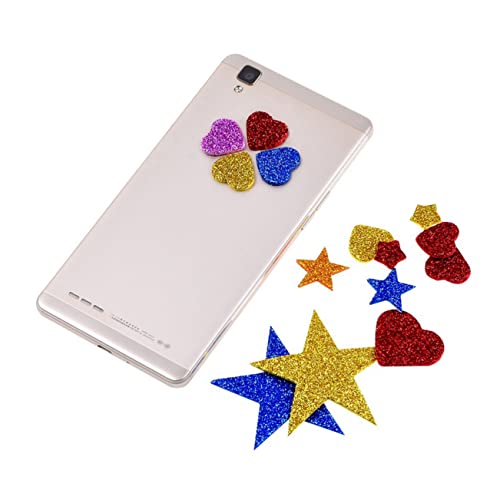 SOLUSTRE 2er Pack Glitzer Sterne Herz Aufkleber für DIY Wand und Deckenprojekte Selbstklebend für Scrapbooking Geschenkkarten und Bastelarbeiten von SOLUSTRE