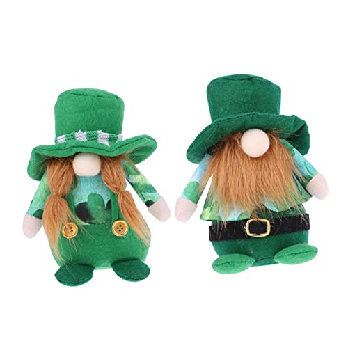 SOLUSTRE 2stücke Gesichtslose Saint Patrick's Day Puppen Grüne Kleeblatt-Dekoration Für Party Und Heim Ornamente Für Festliche Anlässe Und Kindergeschenke von SOLUSTRE