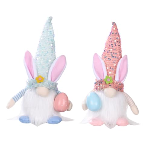 SOLUSTRE 2stücke Glühender Hase Dwarf Figurine Plüschpuppe Für Ostern Dekoration Mit Licht Kreative Gesichtslose Deko Für Tisch Und Zuhause Für Festliche Anlässe SOLUSTRE 2stücke Glühender Hase Dwarf Figurine Plüschpuppe Für Ostern Dekoration Mit Licht Kreative Gesichtslose Deko Für Tisch Und Zuhause Für Festliche Anlässe von SOLUSTRE