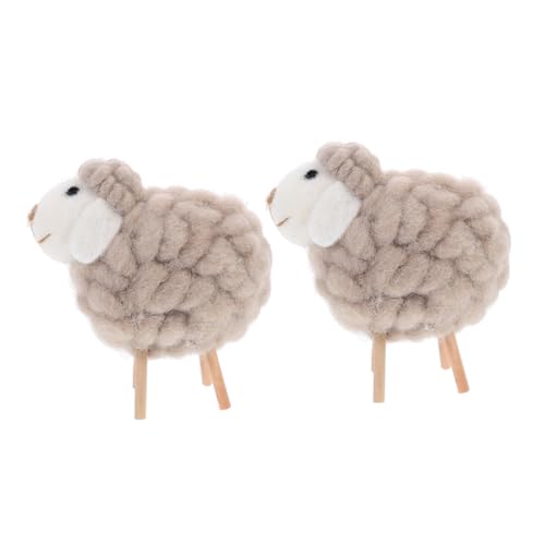 SOLUSTRE 2stücke Wollfilz Schaffiguren Niedliche Weihnachtsdekoration Für Tisch Und Schlafzimmer Tischornamente Für Festliche SOLUSTRE 2stücke Wollfilz Schaffiguren Niedliche Weihnachtsdekoration Für Tisch Und Schlafzimmer Tischornamente Für Festliche von SOLUSTRE