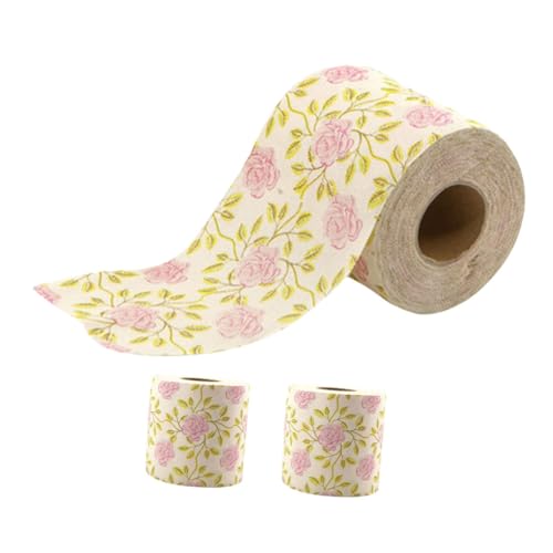 SOLUSTRE 3 Rollen Bambus Pulp Paper Toilettenpapier Papierhandtücher bedrucktes Toilettenpapier gedruckte Papiertücher Blumen -Einweg -Servietten Blumen Seidenpapier Bambus-Zellstoff von SOLUSTRE