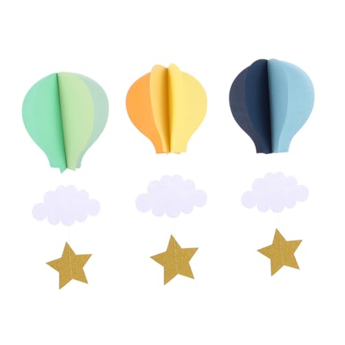SOLUSTRE 3 Stück Teiliges Heißluftballon Hängedekor mit Wolken in Orange Grün und Blau Dreidimensionales Kinderzimmer Deko Vielseitig für Babyzimmer Party und Hochzeit Geeignet SOLUSTRE 3 Stück Teiliges Heißluftballon Hängedekor mit Wolken in Orange Grün und Blau Dreidimensionales Kinderzimmer Deko Vielseitig für Babyzimmer Party und Hochzeit Geeignet von SOLUSTRE