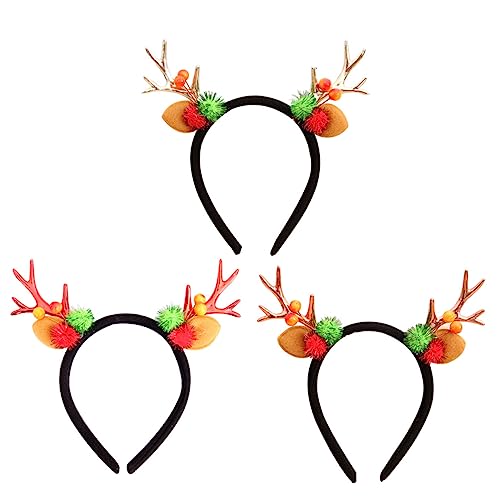 SOLUSTRE 3 Stück Teiliges Weihnachts Haarreif mit Hirschgeweih Farbenfroher Festlicher Kopfschmuck für Erwachsene Leichtes Material Bequemes Tragen Geeignet für Weihnachtsfeiern und SOLUSTRE 3 Stück Teiliges Weihnachts Haarreif mit Hirschgeweih Farbenfroher Festlicher Kopfschmuck für Erwachsene Leichtes Material Bequemes Tragen Geeignet für Weihnachtsfeiern und von SOLUSTRE