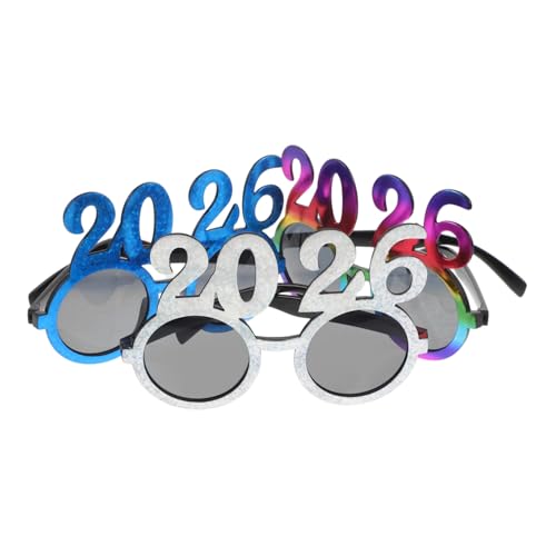 SOLUSTRE 3 Stück Teiliges Zahlenbrillen mit Stylischen Runden Gläsern Vielseitiges Party Accessoire für Silvester und Weihnachtsfeiern Festliche Foto Requisiten für Neujahrsfeier und SOLUSTRE 3 Stück Teiliges Zahlenbrillen mit Stylischen Runden Gläsern Vielseitiges Party Accessoire für Silvester und Weihnachtsfeiern Festliche Foto Requisiten für Neujahrsfeier und von SOLUSTRE