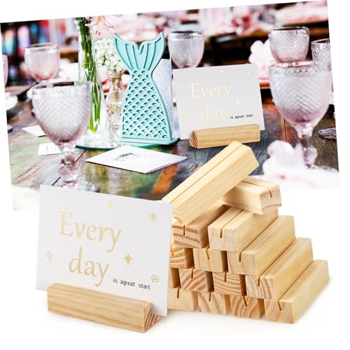 SOLUSTRE 30 Stück Holz Kartenhalter Tischkartenhalter mit Kartenfach für Hochzeit Bankett Restaurant Tischdekoration Vielseitig für Menükarten Fotos und Namenskarten Geeignet von SOLUSTRE