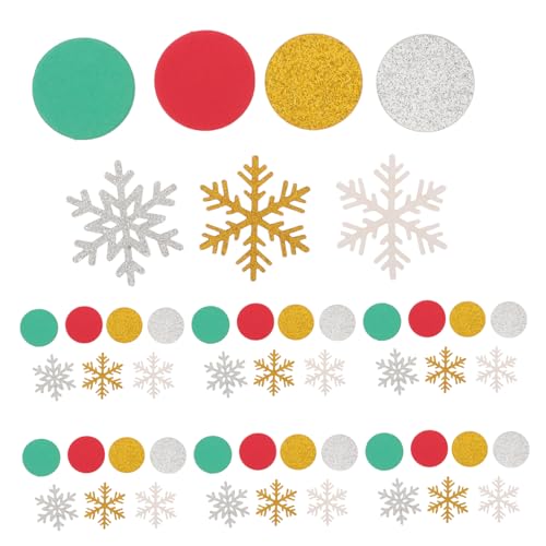 SOLUSTRE 300 Stück Weihnachtskonfetti Schneeflocken Sprinkles mit Glitzerndem Finish Runde Papierstreusel in Rot Grün Gold und Silber Festliche Tischdekoration für Weihnachtsfeiern und SOLUSTRE 300 Stück Weihnachtskonfetti Schneeflocken Sprinkles mit Glitzerndem Finish Runde Papierstreusel in Rot Grün Gold und Silber Festliche Tischdekoration für Weihnachtsfeiern und von SOLUSTRE