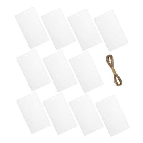 SOLUSTRE 32 Stück Tag -Speicherbox Organizer-Tags für Mülleimer weiße, leere Warenanhänger Stoffkörbe, Etiketten, Etiketten Hängeetiketten für Papierstau unbespannte Anhänger Acryl von SOLUSTRE