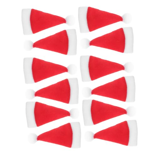 SOLUSTRE 36 Stück Weihnachtsmütze Miniatur Weihnachtsweinflaschen Dekor Mini Weihnachtsmütze DIY Bastelzubehör Weihnachtsparty Dekoration Weihnachtsmützen Zubehör Party von SOLUSTRE