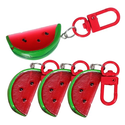SOLUSTRE 4 Pcs Mini Harz Wassermelon Schlüsselbund Realistischer Obstpendellöder Stilvoller Und Tragbarer Beuteldekoration Ideal Für Schlüsselbaus Und Rucksäcke Netter Schlüsselbund Charme von SOLUSTRE