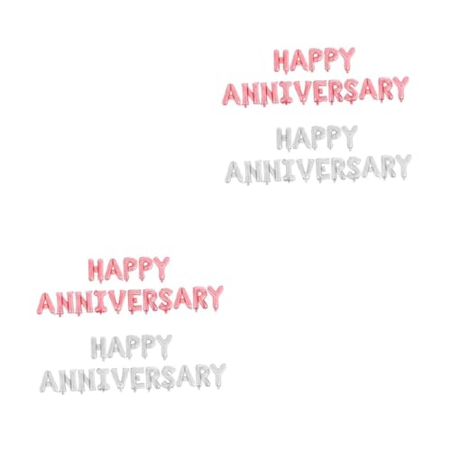SOLUSTRE 4 Sätze Happy Anniversary Ballons Aluminiumfolie Silber und Roségold Langlebig Geformte Buchstaben für Romantische Hochzeitsfeier Einfach Aufzublasen Partydekoration SOLUSTRE 4 Sätze Happy Anniversary Ballons Aluminiumfolie Silber und Roségold Langlebig Geformte Buchstaben für Romantische Hochzeitsfeier Einfach Aufzublasen Partydekoration von SOLUSTRE