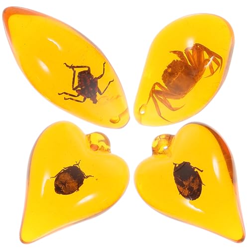 SOLUSTRE Halsketten- 4 Stück Fluoreszierendes Bienenwachs Insekten-bernstein- Für Die Schmuckherstellung Glatt Zufällige Farbe von SOLUSTRE