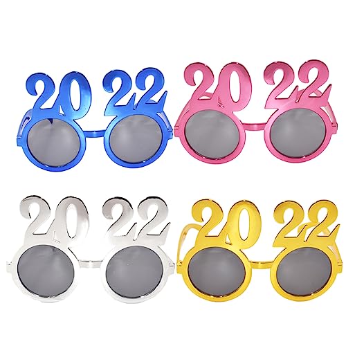 SOLUSTRE 4 Stück Bunte Partybrillen Lustige Feierstil Sonnenbrillen für Erwachsene und Ergonomisches Design Einzigartige Formen für Karneval und Feiern von SOLUSTRE
