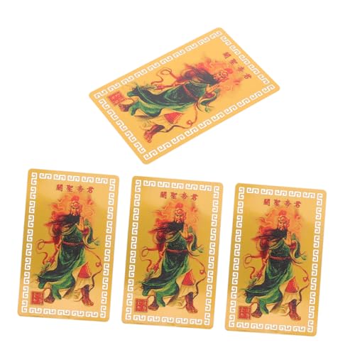 SOLUSTRE 4 Stück Chinesische Amulettkarten aus Aluminium Magnesium Legierung mit Guan Gong Robuste Glückskarten für Geldbeutel und Dekoration Traditionelles Feng Shui Symbol für Guten SOLUSTRE 4 Stück Chinesische Amulettkarten aus Aluminium Magnesium Legierung mit Guan Gong Robuste Glückskarten für Geldbeutel und Dekoration Traditionelles Feng Shui Symbol für Guten von SOLUSTRE