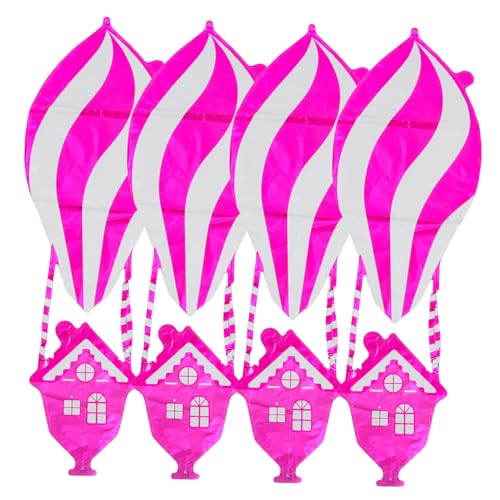 SOLUSTRE 4 Stück Heizballon Heißluftballon Ballons Reise-party-ballons Heißluftballon Wanddekoration Heißluftballonspielzeug Heißluftballonfolie Ballons Geburtstagsfeier Rosy Aluminiumfolie von SOLUSTRE