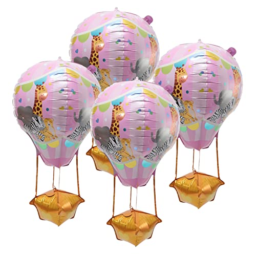 SOLUSTRE 4 Stück Luftballons Form von Heißluftballons Lustige Party Dekoration für Kindergeburtstage und aus Langlebigem Aluminium mit Leuchtenden Farben für Kreative Arrangements von SOLUSTRE